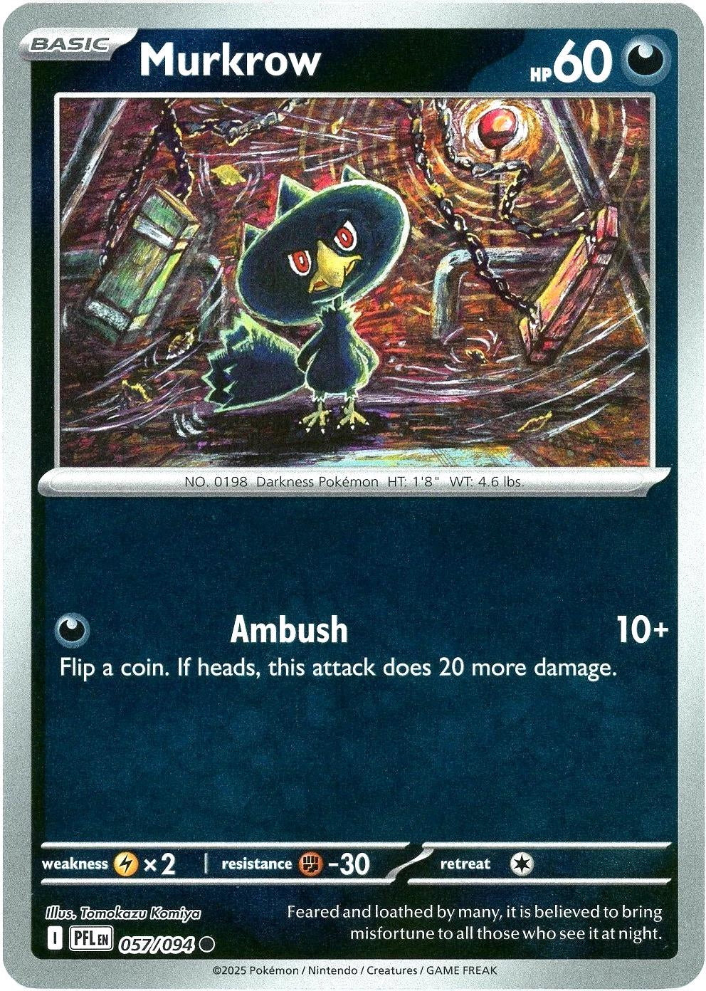 Phantasmal Flames Murkrow #057/94 Reverse Holo